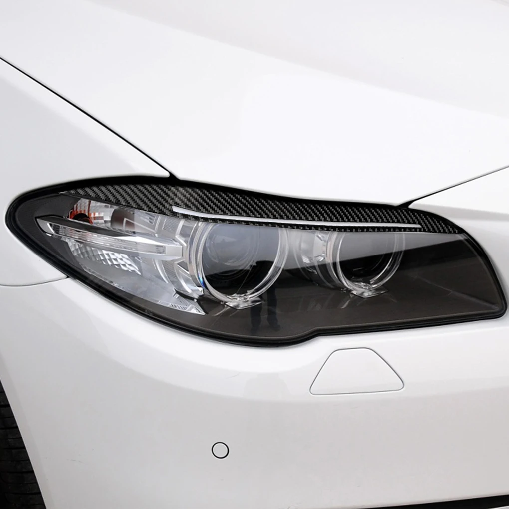 1 Pair Carbon Fiber Headlight Eyebrows Eyelids Sticker Replacement For F10 2014-2016 Car Interior Decor | Автомобили и мотоциклы