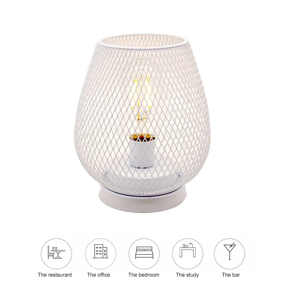 

Birdcage Decorative Table Lamp Industrial Style Iron Art Retro Minimalist LED Night Light Desk Lamp for Home Bedroom Living Room