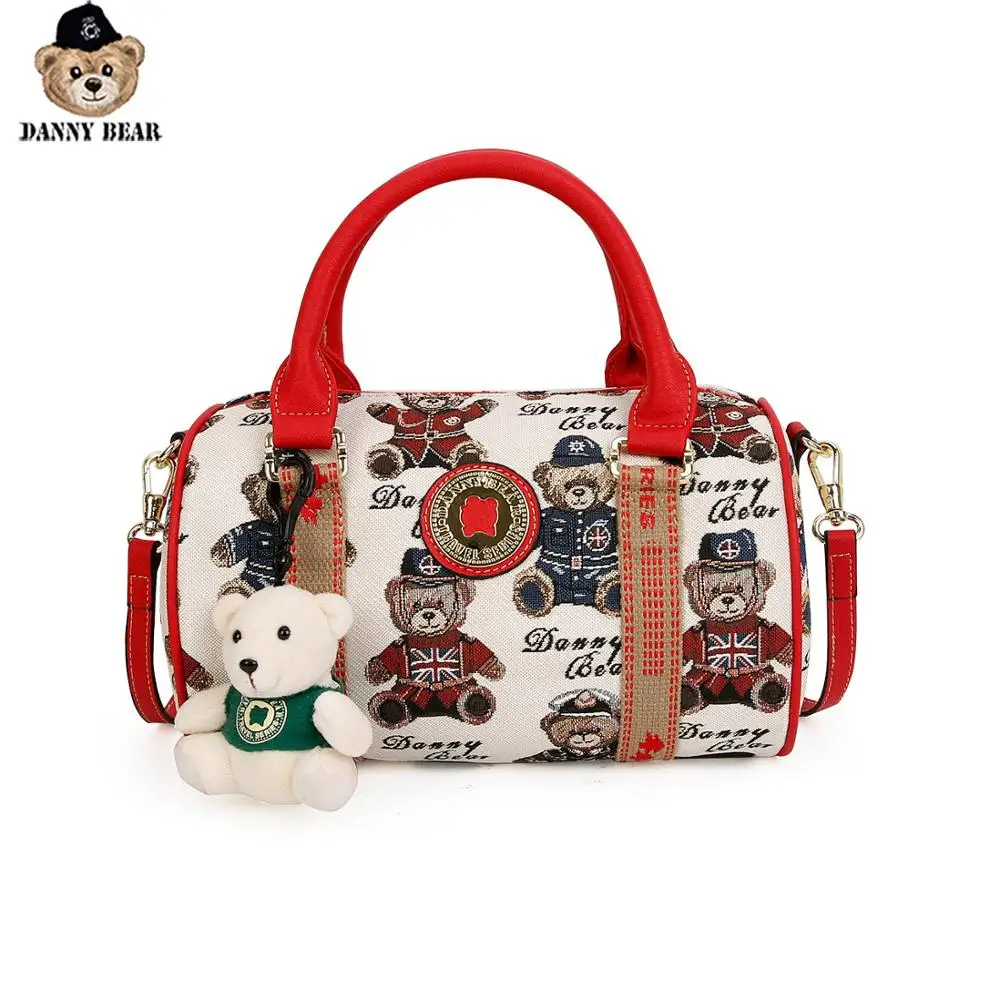 Женская сумка Danny Bear из ткани с принтом медведя Повседневная милая через плечо