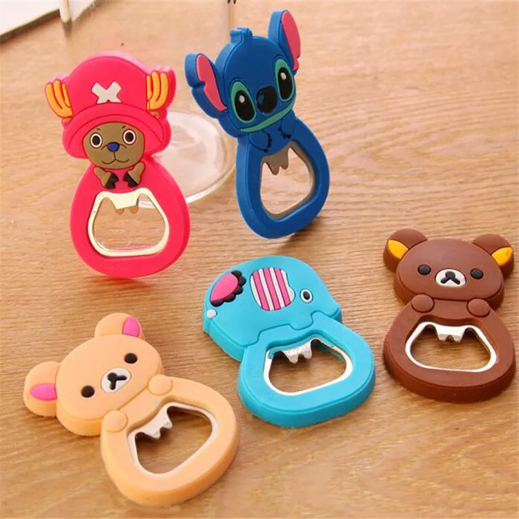 Милый мультяшный Многофункциональный силиконовый Открыватель для бутылок из