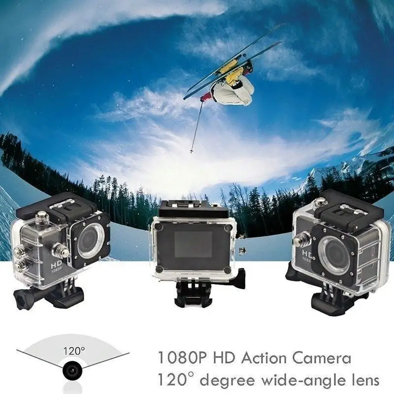 Дешево Экшн-камера Ultra HD H9, 4K, водонепроницаемая камера для шлема 12 Мп, 2 дюйма, 30 м, Wi-Fi, 170 D, Экшн-камера для записи видео на велосипеде, спортивная