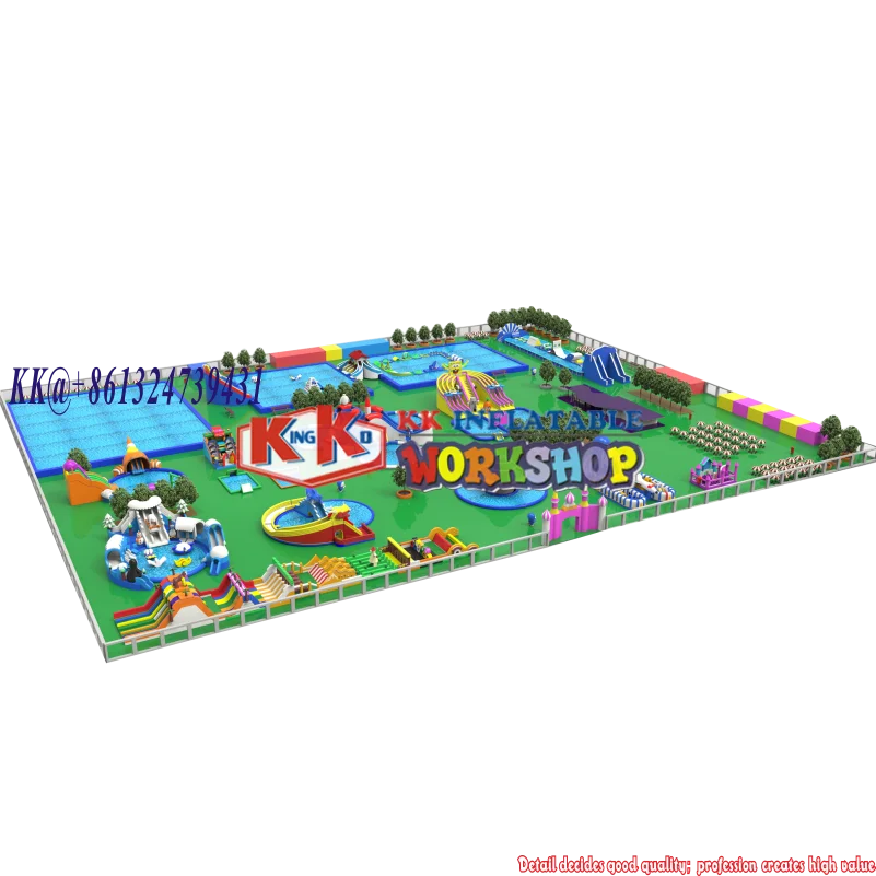 2020 Large swimming pool, deep inground pool water park with inflatables for sale images - 6