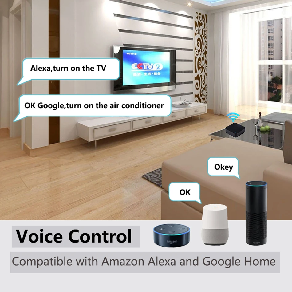 

Smart WIFI IR Remote Control Universal Infrared Tuya Smart Home Remote Controller for TV DVD AUD AC Works with Alexa Google Home