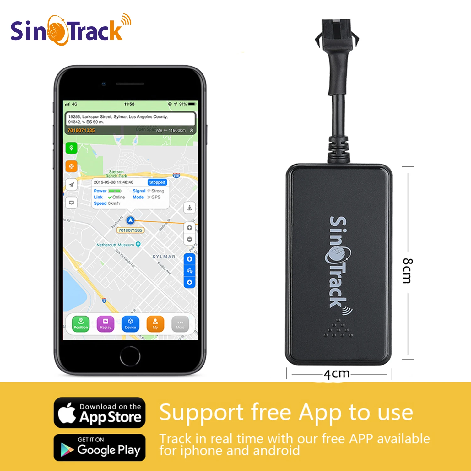 SinoTrack gps трекер GSM GPRS устройство слежения за автомобилем монитор локатор пульт дистанционного управления ST-901A+ для мотоцикла с бесплатным приложением