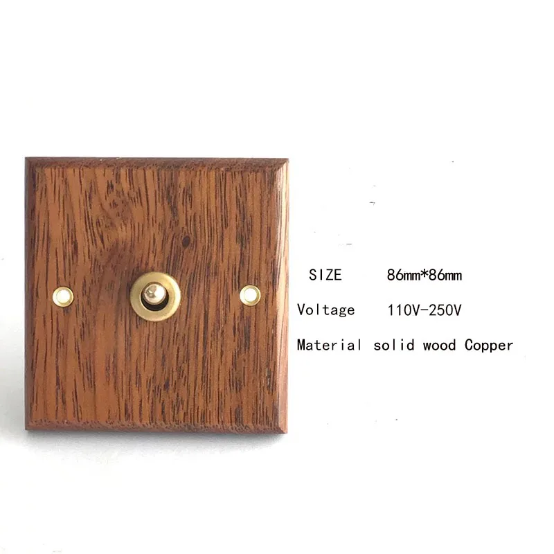 Переключатель ВКЛ-ВЫКЛ SPDT из твердой древесины меди ROHS 86 Тип ретро панели