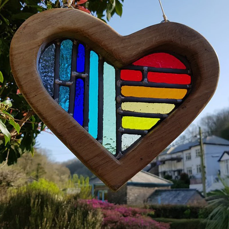 

Hanging Rainbow Love Pendant Crafts Home Garden Decoration Outdoor Courtyard Decorations Room Decor Supplies 2 Color