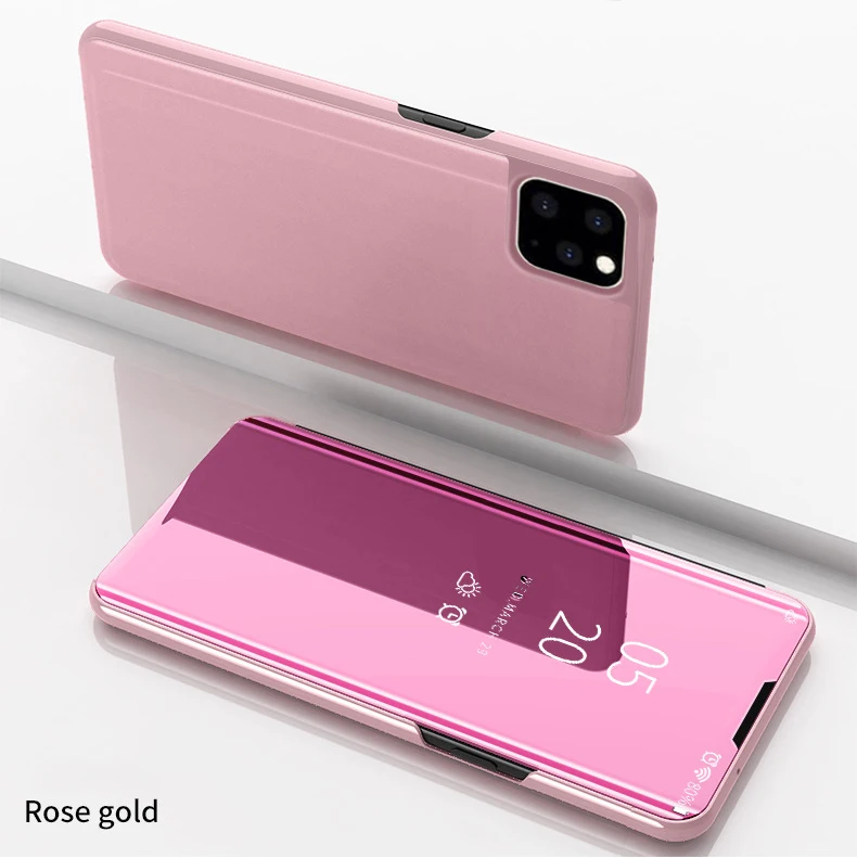100 шт умный зеркальный чехол Clear View для iPhone 11 Pro Max XS XR X 8 7 6 6S Plus, кожаный флип-чехол с подставкой, защитный чехол