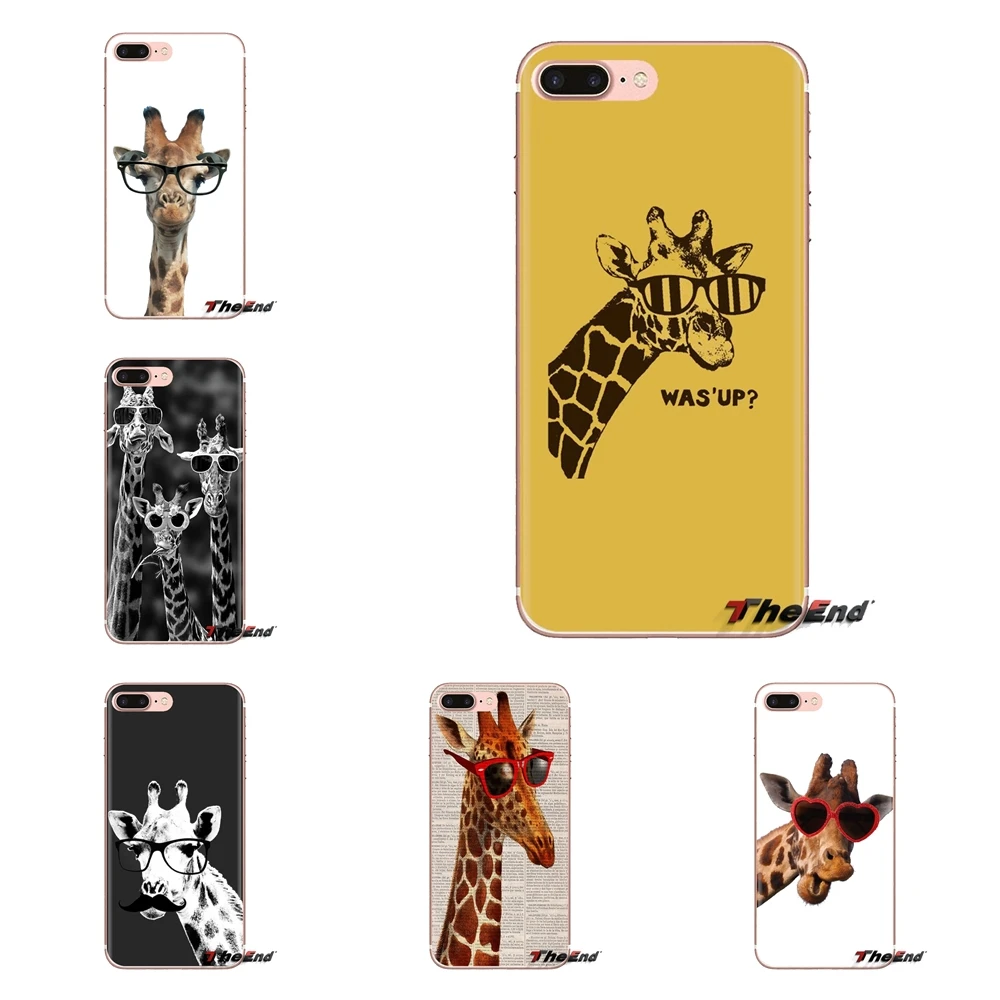 For Samsung Galaxy J1 J2 J3 J4 J5 J6 J7 J8 Plus 2018 Prime 2015 2016 2017 Sunglasses Giraffe spectacles Animal Soft Cases Covers |