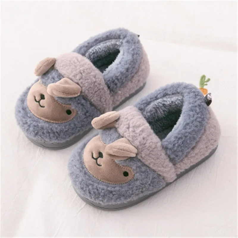 

Kids Cartoon Bear Slippers Winter Warm Cotton Home Slippers Children's Plush Indoor Non-Slip Shoes Baby Snow Slippers pantufa