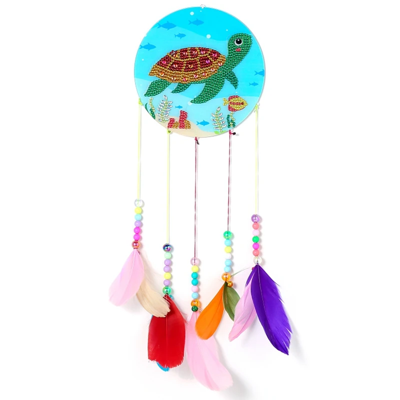 

Diamond Painting Dream Catcher Wind Chimes Kit For Door Home Wall Decoration Diamond Embroidery Kit-Sea Turtle