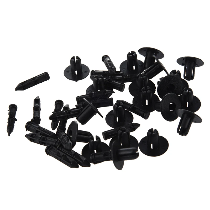 

20 Pcs Auto Car Parts Panel Trim Clips Plastic Rivet Fastener Black 5.5mm Hole