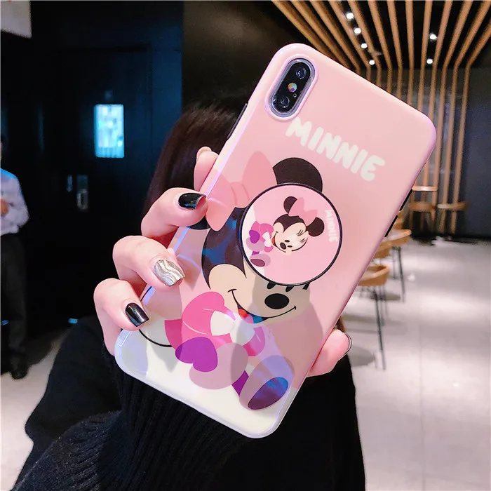 Для iPhone 11 Pro MAX забавные мультяшные милые очаровательные девчачьи мышь утка кронштейн Blue Ray IMD чехол для iPhone XR XS MAX X 6 6S 7 8 Plus - Цвет: 7