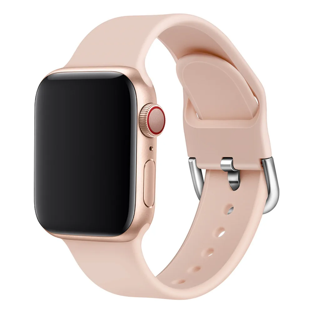 Ремешок силиконовый для Apple Watch Band 38 мм 42 iWatch 5 4 44 40 мягкий спортивный браслет iwatch 1 2