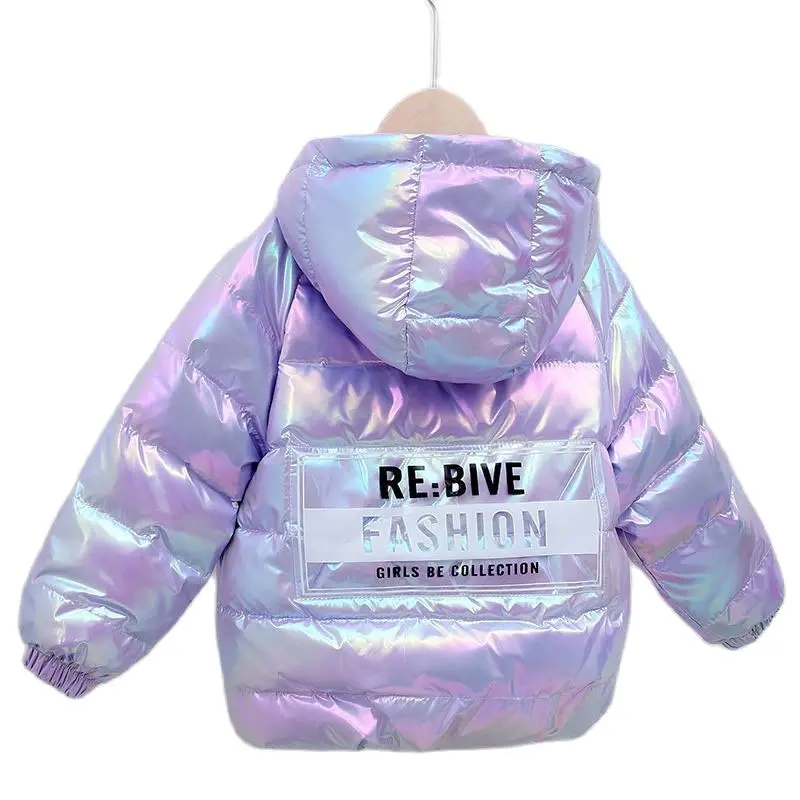 Купи Winter Boys Girls Down Jackets for Children‘s Coats 2021 New Fashion Shiny Hooded Jacket Coat Baby Warm Clothing Outerwear 3-8y за 908 рублей в магазине AliExpress