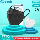 Elough черный FFP2 Mascarillas KN95 Certificadas в Корейском стиле FFP2MASK маска для лица для взрослых защитные рыбья маска FFP3 взрослых Mascherine FPP2
