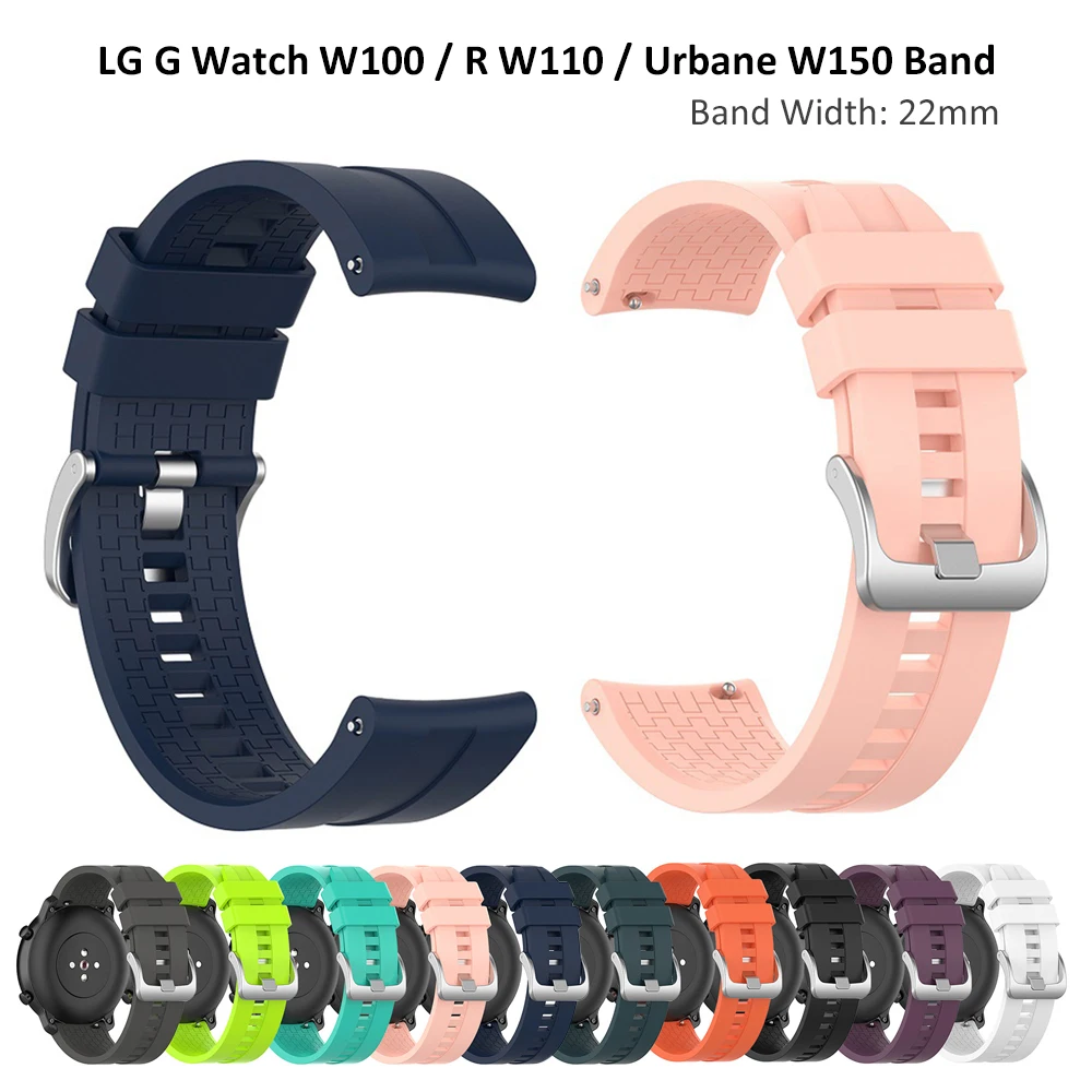 Correa de repuesto para reloj LG G W100/ Watch R W110/ Watch Urban W150, pulsera de silicona Premium, pines de liberación rápida de 22mm