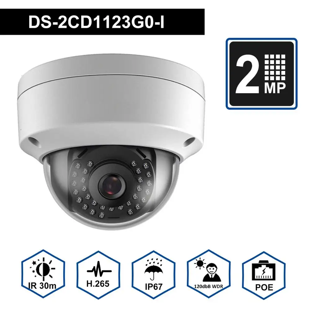 Hikvision Оригинальная английская POE IP67 обновляемая прошивка камеры видеонаблюдения