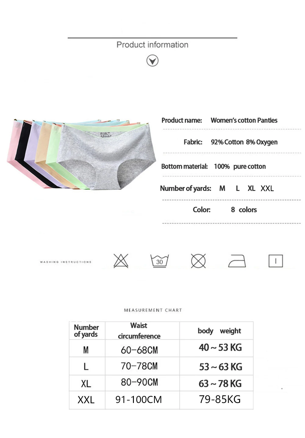 

8Pcs Briefs for Women fashion sexy woman panties Solid seamless underpants cpanties for women cotton underwear girl knickers