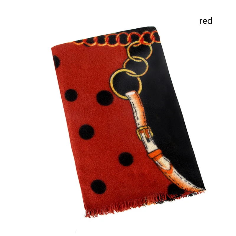 

1PCS Long muffler Islamic scarf Solid shalws Muslim hijab Winter scarf Chain Dot pattern scarves Cashmere Ladies geometric wraps