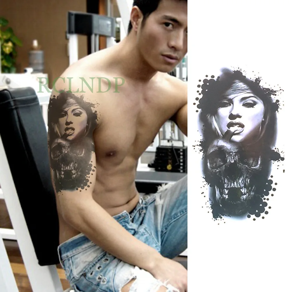 Водостойкие временные тату-наклейки робот-рука роза поддельные тату крутая