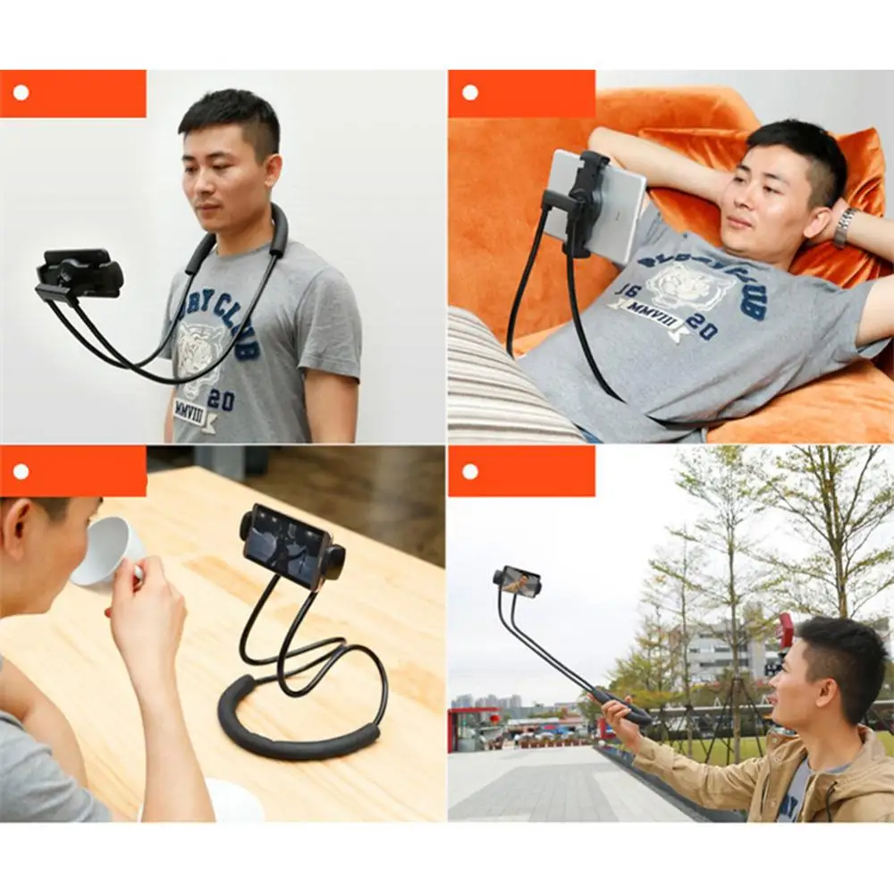 

50% Hot Sales!!! Universal 360 Degree Rotation Flexible Neckband Phone Holder Stand Strap Bracket