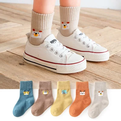 

5pairs 0-11 Years Baby Toddler Cotton Socks Kids Boys and Girl Spring Summer Autumn Short Newborn Ribbed Baby Clothing Solid
