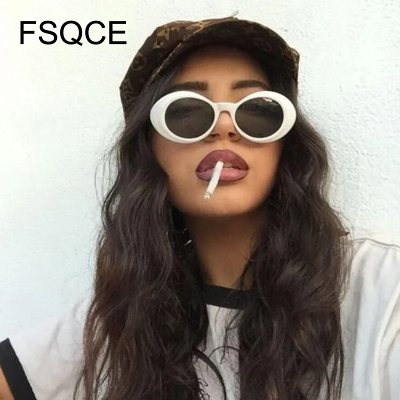 FSQCE новые брендовые дизайнерские винтажные Овальные Солнцезащитные очки для