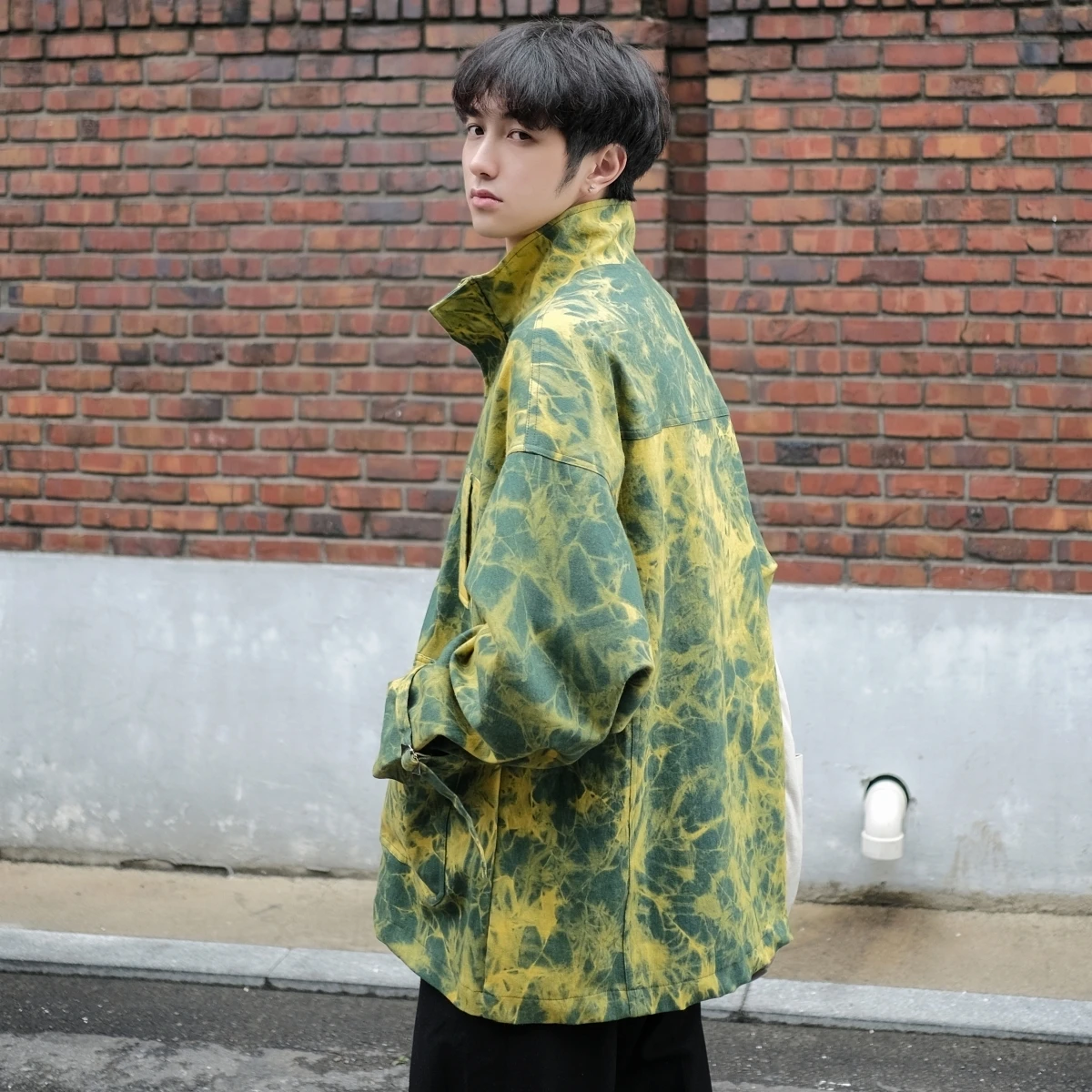 Мужская свободная куртка бомбер ветровка в стиле оверсайз одежда для работы