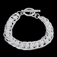 high quality hot new 925 color silver fine trend wild chain bracelets for women men wedding party gifts fashion jewelry