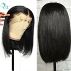 Короткий бразильский прямой парик Боб, парики из человеческих волос на сетке спереди, предварительно выщипанные 180% короткие волосы боб, парик 4x4, парики на сетке для женщин