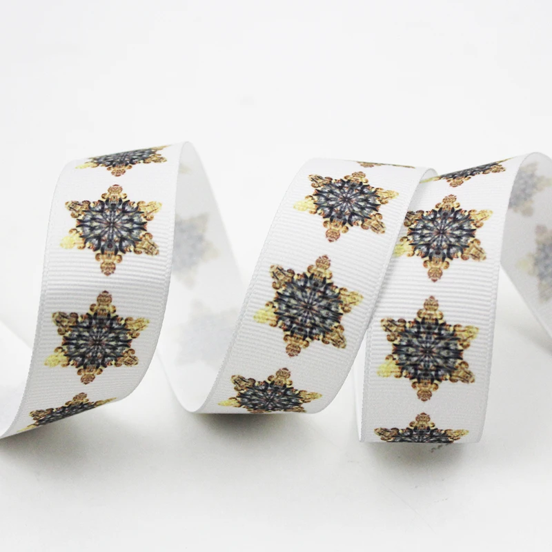 

Creative flower printed grosgrain ribbon 9-75mm DIY handmade materials christmas wedding gift wrap tape ribbons