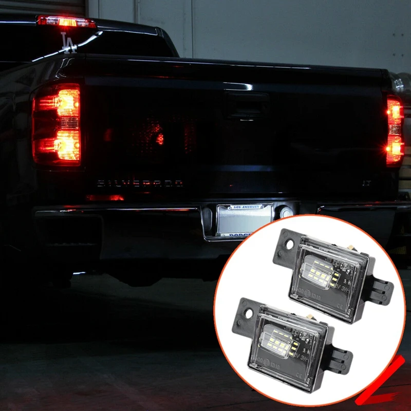 2 x License Plate Light Bulbs Rear Lamp Lens LED for Chevy Silverado GMC-Sierra 2014-2018 Car-Styling | Автомобили и мотоциклы