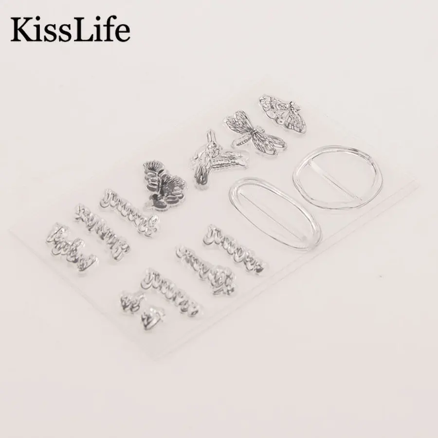 1 Sheet Circle Frame Dragonfly Morning Budget Leaves Clear Rubber Stamps for Card Making Scrapbooking Christmas | Дом и сад