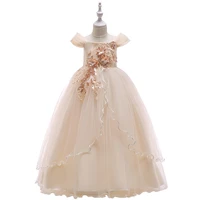 5 14y childrens girl one shoulder tutu skirt flower girl evening gown piano costume wedding dress princess embroidery dress