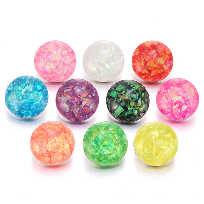 10 шт./лот новые ювелирные изделия на кнопках круглые полимерные цветы кнопки 18 мм