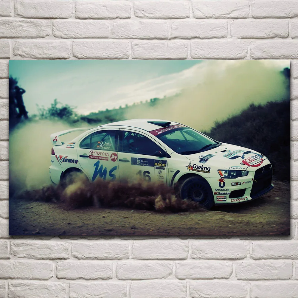 

Крутой гоночный Lancer Evo X Дрифтинг ралли гоночные автомобили ткань фотография дома искусство Гостиная Украшение KQ405