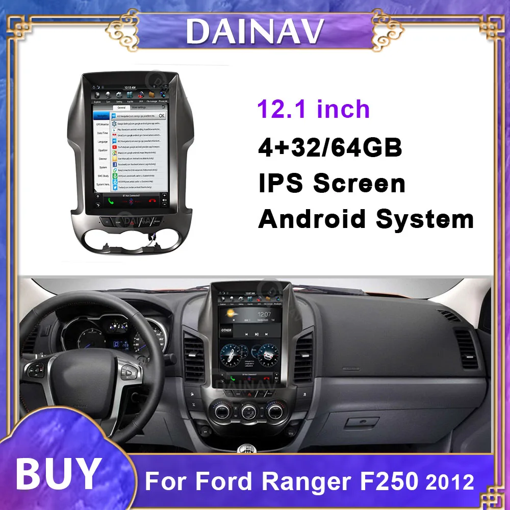 

12.1 inch Vertical Touch Screen Car Multimedia Player GPS Navigation Head Unit For Ford Ranger F250 2012 Car Stereo Radio