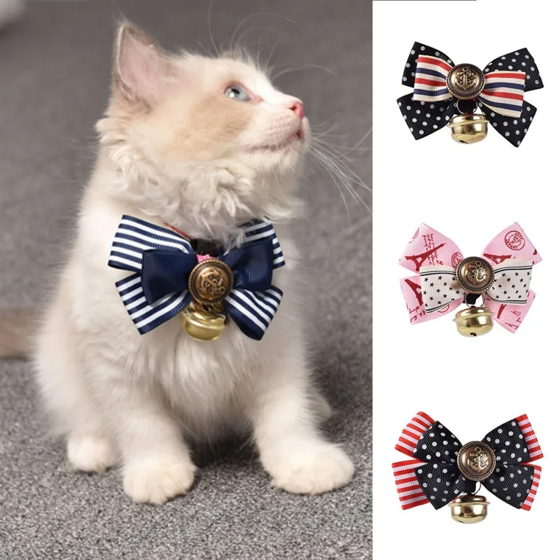 

Галстук для домашних питомцев в британском стиле бабочка для кота регулируемое ожерелье ошейник для кошек и собак аксессуары искусственны...