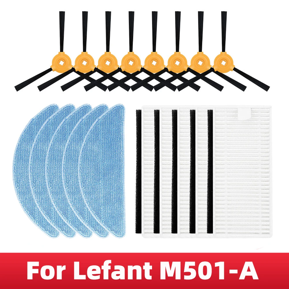 

Hepa Filter Side Brush Mop Rag Replacement For Lefant M200 / M201 / M501 / M520 / M571 / T700 Robot Vacuum Cleaner Spare Parts