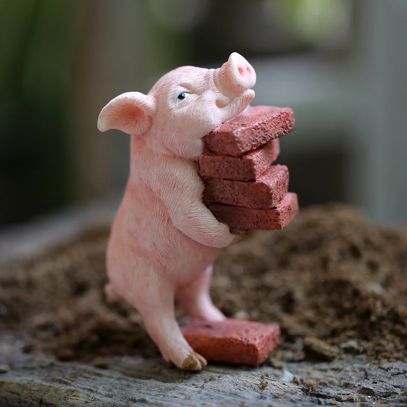 Мини Утка свинья креативные смолы украшения фигурка микро пейзаж Сад ремесла