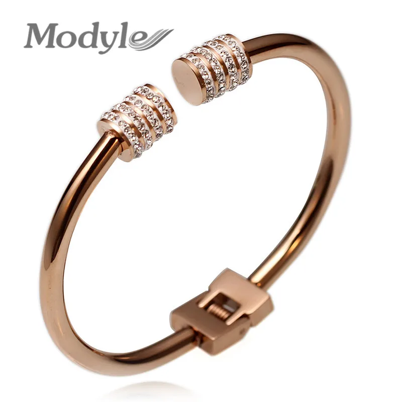 Роскошные браслеты Modyle из розового золота с кристаллами для женщин Браслет