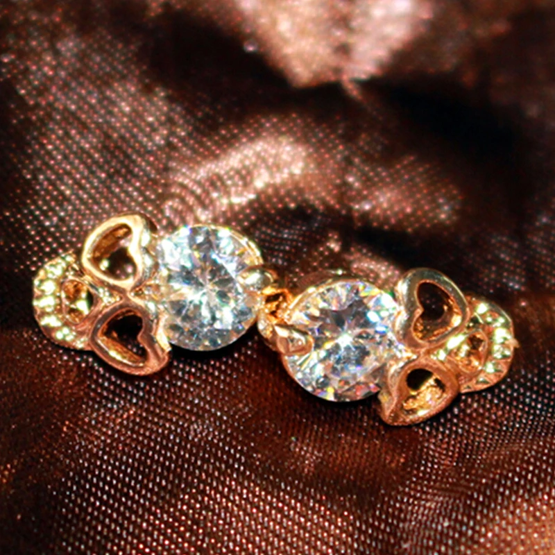 CARTER LISA Lady Brilliant Punk Crystal Gold Skull Women Earrings Jewelry Hot New Heart Eye Stud Popular | Украшения и аксессуары