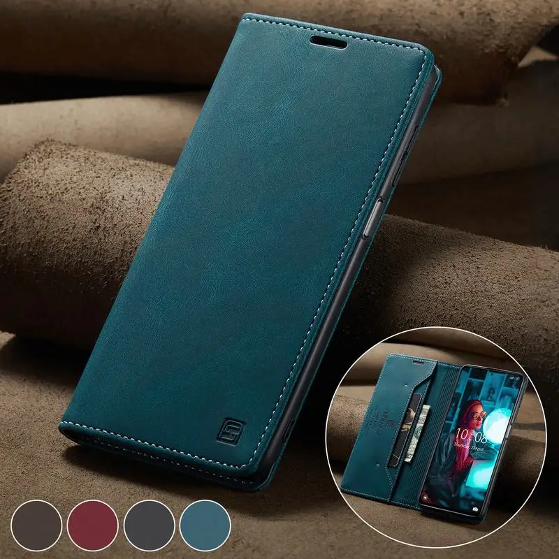 

For Xiaomi Redmi Note 10 Case Flip Matte Leather Cover For Redmi Note 10 s Por Max 10s Case Luxury Wallet Strong Magnetic Cover