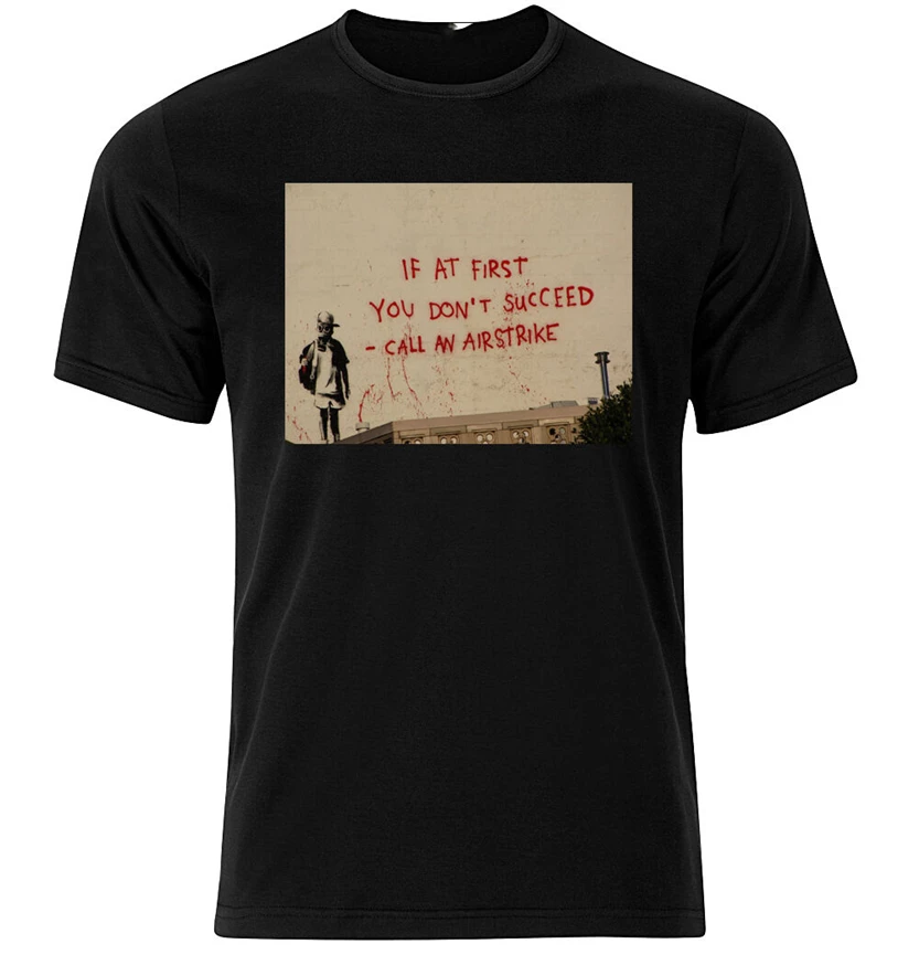 

Airstrike Banksy - Graphic Cotton T Shirt Short & Long Sleeve Vintage Graphic Tee Shirt