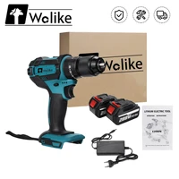 13mm electric cordless electric screwdriver drill 38brushless impact wrench hammer with led light for makita 18v battery