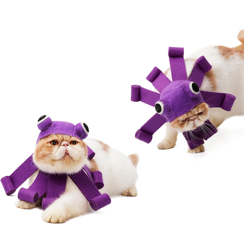 Halloween Funny Pet Kat Kostuum Octopus Ontwerp Kat Hoofddeksels Hoed Pet Cosplay Outfit Cap Puppy Kitten Pet Party Verjaardagscadeau Halloween Funny Pet Kat Kostuum Octopus Ontwerp Kat Hoofddeksels Hoed Pet Cosplay Outfit Cap Puppy Kitten Pet Party Verjaardagscadeau