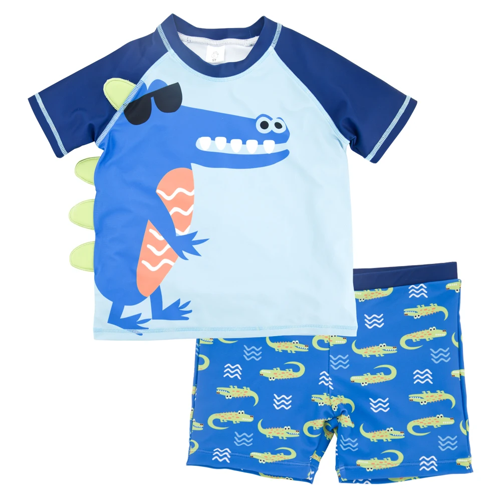 

Honeyzone Summer Beachwear Two Piece Pyjama Bebe Baby Swimwear Cool Cartoon Print Maillot De Bain Bebe Garcon Kids Swimwear