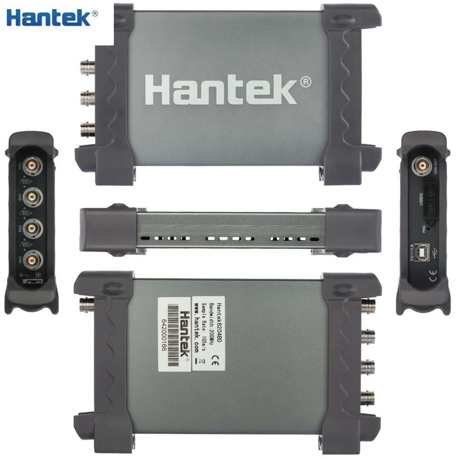 

Практичный осциллограф Hantek 6204BD 4CH USB осциллографы для ПК 200 МГц осциллограф USB ПК с генератором сигналов 25 МГц