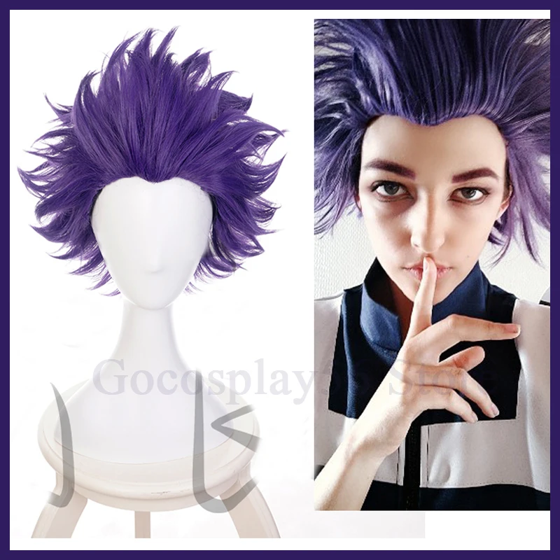 Аниме My Hero academic Shinsou Hitoshi фиолетовый короткий парик Boku no Косплей волосы ролевые