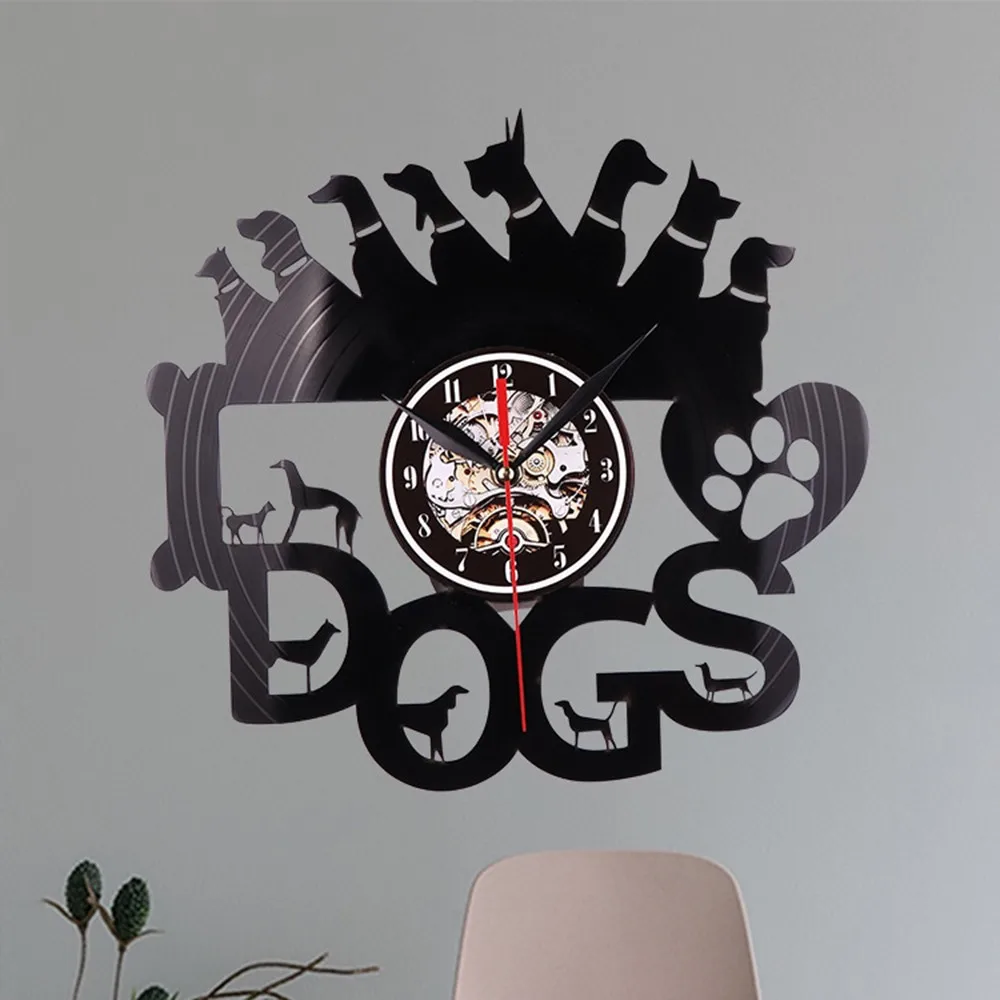 2019 разная форма в виде собаки полые виниловые часы подарок для любителей собак